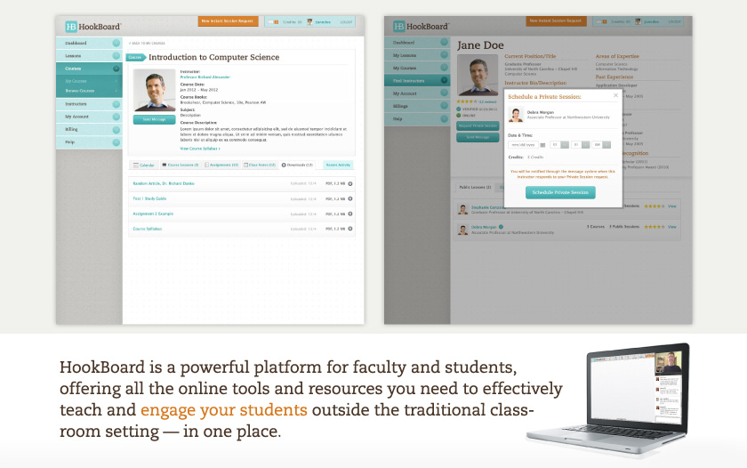 HookBoard is a powerful platform for faculty and students, offering all the online tools and resources you need to effectively teach and engage your students outside the traditional classroom setting — in one place.