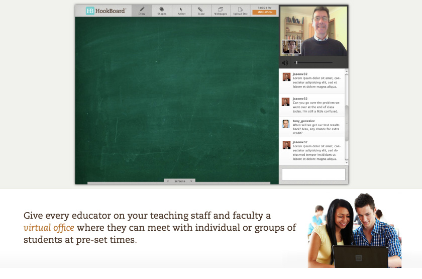 Give every educator on your teaching staff and faculty a virtual office where they can meet with individual or groups of students at pre-set times.